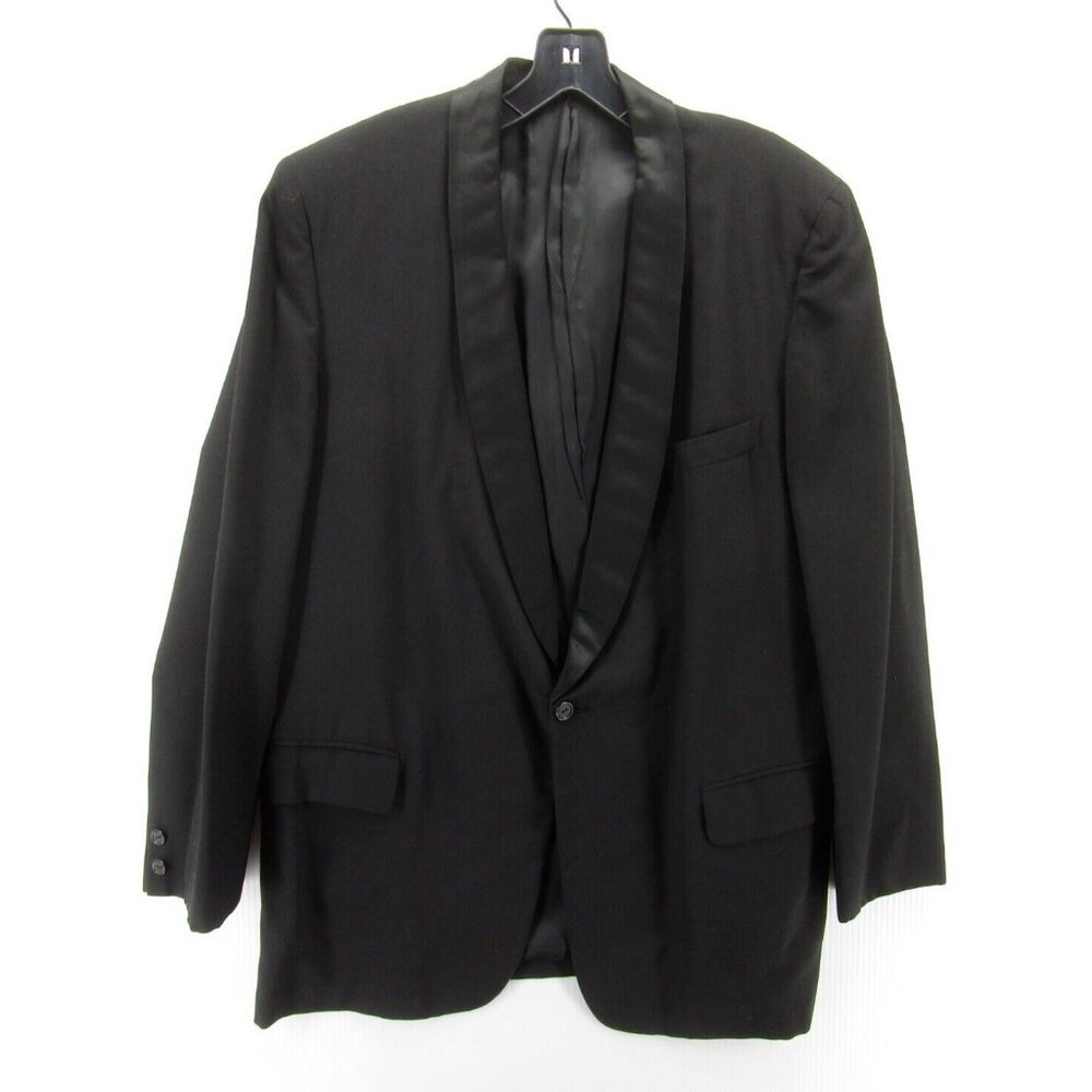 VINTAGE After Six Blazer 42 Tuxedo Satin Lapel Evenings Smoking Coat